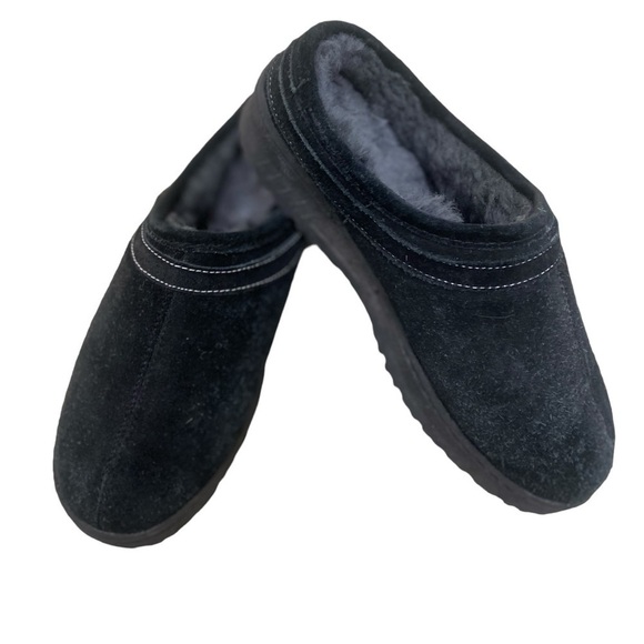 Cloud Nine sheepskin orthopedic slip-on clog slipper black suede size 7 - Picture 4 of 10